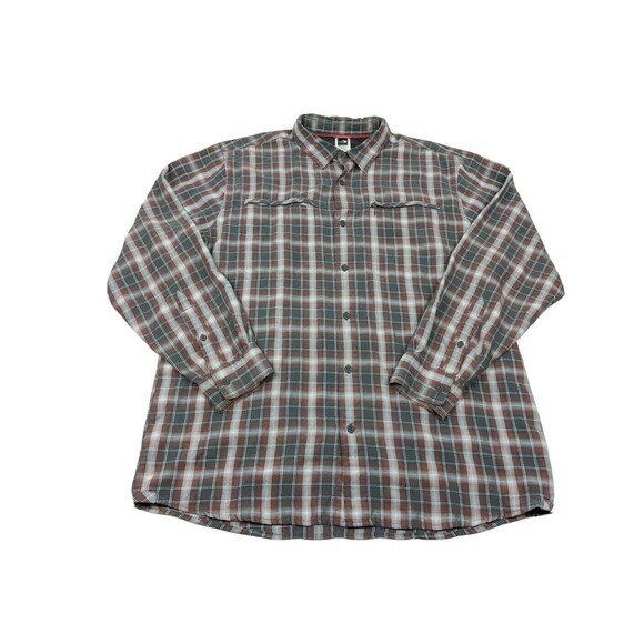 The North Face Long Sleeve Button Camping Fishing Shirt Plaid Mens‎ XL Light - Picture 1 of 12